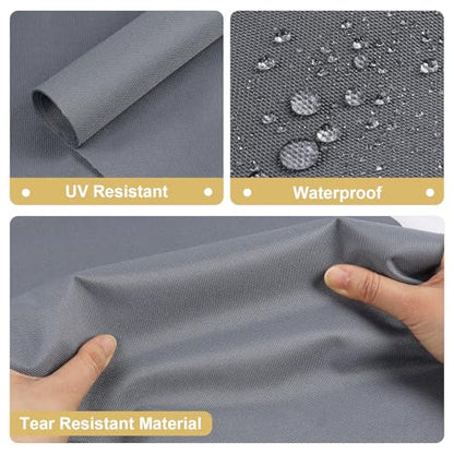 Marine Waterproof Canvas Fabric 60"×108" 600D PU Backing Gray - color: Gray, size: 60" Wide By 108"