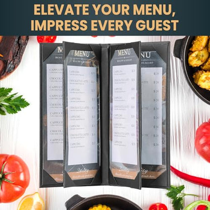 12 Pack 6 View Menu Holder Menu Covers 4.25" x 11" - size: 6 View