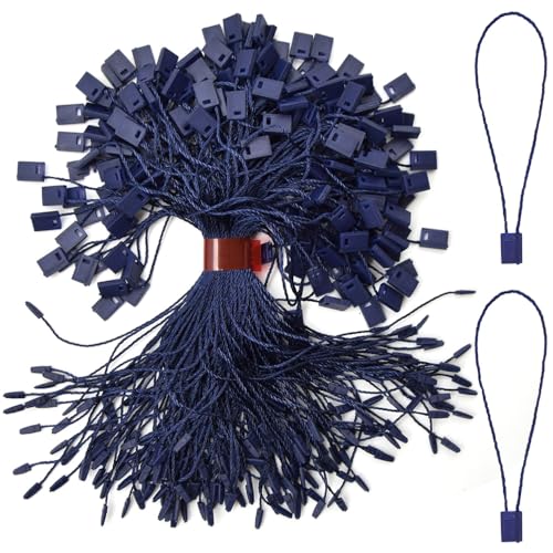 1000Pcs Hang Tag String 7 Inch Nylon String Snap Lock Pin Loop Fastener Hook Ties Easy and Fast to Attach (SZ/Dark Blue) - color: Dark Blue