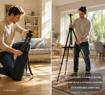 MXG Aluminum Art Easel,Professional Black Display Easel for Painting&Sign - color: black