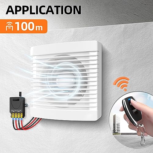 RVBOATPAT Wireless Remote Switch DC 8V/12V/24V/48V/72V/86V 30A Relay RF Remote Control 328ft Long Range for Anti-Theft Alarms Security Systems Roller Lind Door