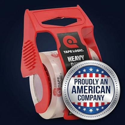 Tape Logic Heavy Duty Packing Tape with Dispenser (2 Pack) – 2.6 Mil Thick Clear Shipping Tape, 2 in x 25 yd – Strong Industrial Adhesive for Moving Boxes, Mailing, & Shipping Packaging - size: 2 Rolls