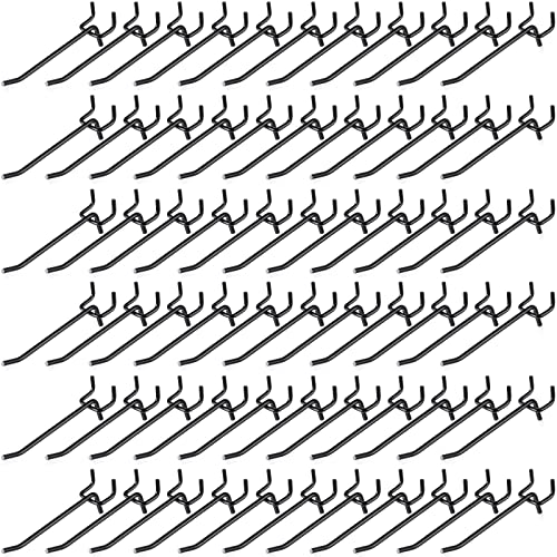 Shimeyao 100 Pcs Peg Board Hooks Stainless Steel Pegs,4 Inch,Black - color: Black, size: 4 Inch
