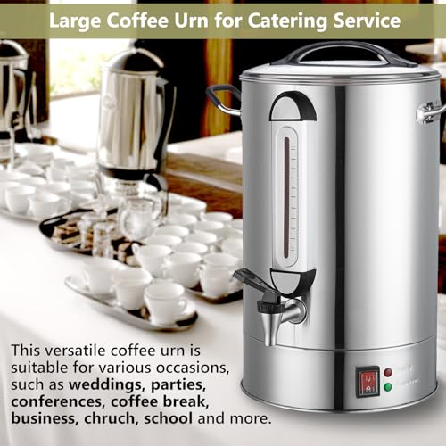 Commercial Coffee Urn 24L 160Cup Stainless Steel Quick Brew Hot Dispenser for Catering, Commercial Grade Large Capacity Coffee Maker For Meeting Rooms, Church, School, for 100+ Guests - size: 24 Liters