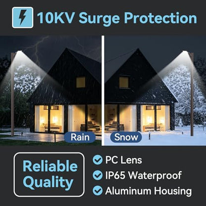 360W LED Parking Lot Light 2Pack: 250W/300W/360W Selectable, Shoebox Light