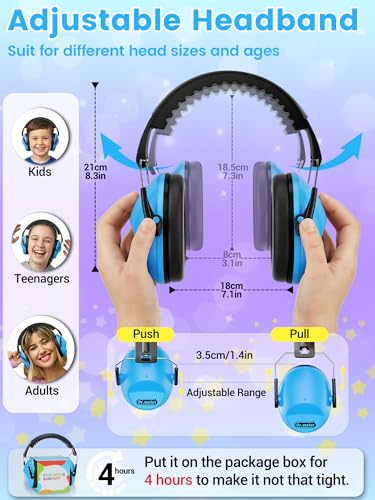 Dr.meter Noise Cancelling Headphones for Kids: Toddler Ear Protection Muffs - color: Blue