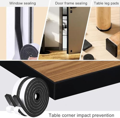 Storystore Weather Stripping Foam Tape, 1/2" x 1/4" x 131 FT Door Seal - size: 1/2In x 1/4In x131Ft