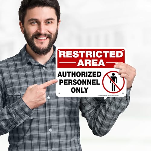Restricted Area Authorized Personnel Only Sign, 10x7 Inches, 55 mil thick - size: 7x10 Polyethylene