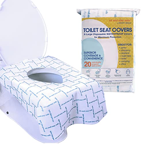 Extra Large Disposable Waterproof Toilet Seat Covers, Travel, Work & School - color: Sit & Stay Safe