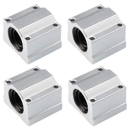Linear Motion Ball Bearing Slide Block, SCS20UU 20mm Pillow Block Closed Linear Bearing Aluminum Bushing Linear Rail Support Guide Shaft Bearing for CNC 3D Printer Parts 4 Pack - size: 20mm