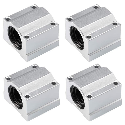 Linear Motion Ball Bearing Slide Block, SCS16UU 16mm Pillow Block Closed Linear Bearing Aluminum Bushing Linear Rail Support Guide Shaft Bearing for CNC 3D Printer Parts 4 Pack - size: 16mm