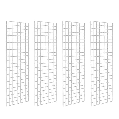 Commercial Grade Gridwall Panels – Heavy Duty Grid Panel for Any Retail Display, 2’ Width x 6’ Height, 4 Gridwall Panels Per Carton (White Finish) - color: White, size: 2'x6' (Pack of 4)