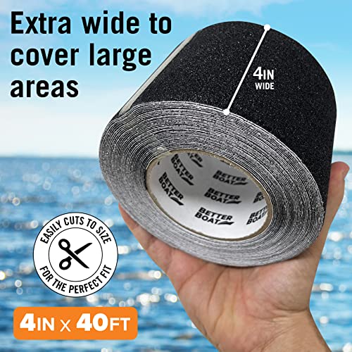 Anti Slip Tape for Outdoor Stair Treads, Non-Skid Grip for Stairs - color: Black