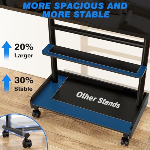 Rfiver Heavy Duty Rolling TV Stand with Wheels for Most 40-86 Inch TVs up to 150lbs, Height Adjustable Mobile TV Stand with Shelf, Floor TV Stand for Living Room, TV Cart Max VESA 600x400mm (Black) - color: Black
