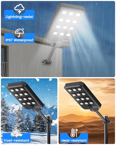 Gefolly G-14000W Solar Street Light Outdoor, Flood Security Parking Lot - size: L