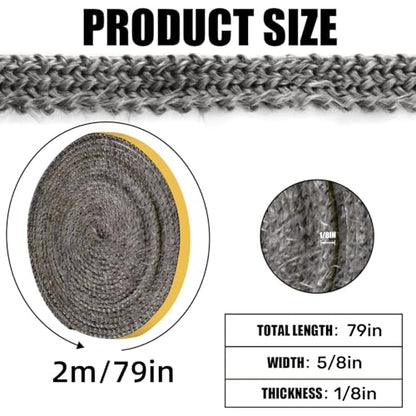 Self Adhesive Heat-Resistant Flat Gasket Tape for Stoves and Fireplaces - color: 5/8" Wide - 79" Length