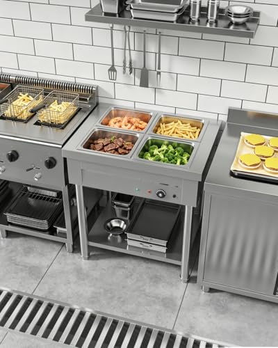 Commercial Food Warmer, 1500W Electric Steam Table