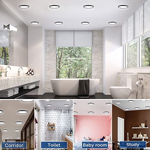 ETL 7 inch Small LED Flush Mount Ceiling Light Dimmable,5000K Daylight Ultra Slim Round Flat Panel Ceiling Light Fixture,Modern Ceiling Lamp for Closet,Kitchen,Bathroom 1 Pack Black - color: Black, size: 7 inch-1 Pack