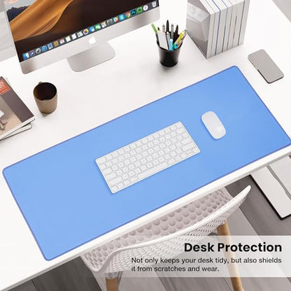 ALOANES Non-Slip Extended Mouse Pad Office&Home Desk Mat Stitched Edge - color: Blue, size: 31.5L x 11.8W inches