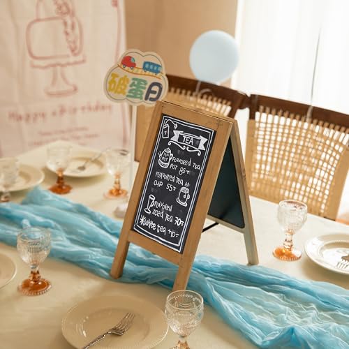 Vintiquewise 15-inch Wooden A-Frame Chalkboard Sign Double-Sided Menu Board Easel for Restaurant Cafe Bar Coffee Shop Bakery Wedding Party Home Business Kitchen Countertop & Tabletop Display, Medium - size: Medium
