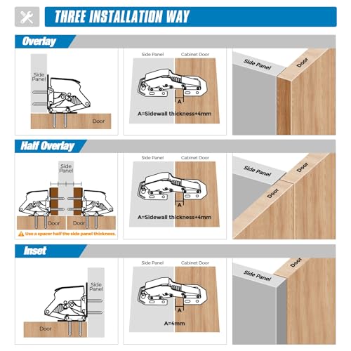 Ravinte Hidden Cabinet Hinges, Concealed Cabinet Hinges Soft Close, 40 Pack
