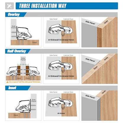 Ravinte Hidden Cabinet Hinges, Concealed Cabinet Hinges Soft Close, 40 Pack