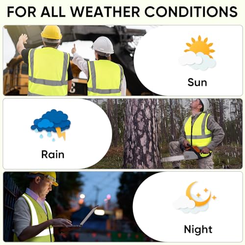 TICONN 2PK/4PK Reflective Safety Vest, High Visibility Vest with Reflective Strips for Men Women, Meets ANSI II - color: Yellow, size: Small