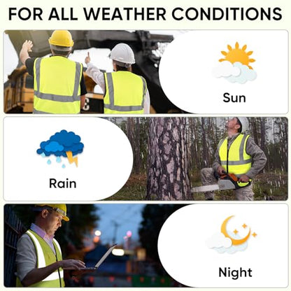 TICONN 2PK/4PK Reflective Safety Vest, High Visibility Vest with Reflective Strips for Men Women, Meets ANSI II - color: Yellow, size: Medium