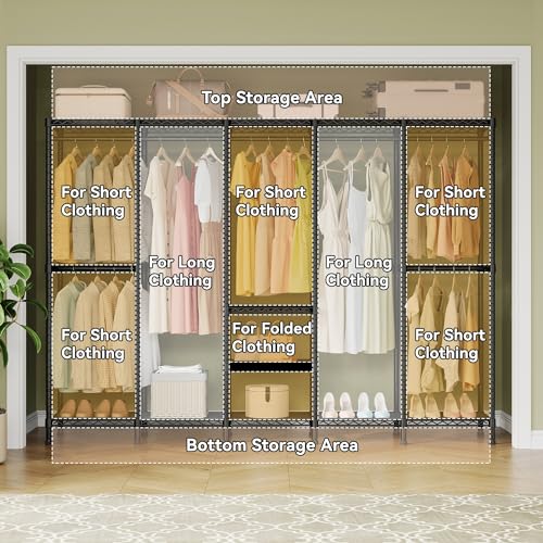 Higeego H5 Heavy Duty Clothes Rack, Black Clothing Rack for Hanging Clothes - color: Black