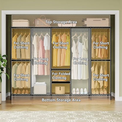 Higeego H5 Heavy Duty Clothes Rack, Black Clothing Rack for Hanging Clothes - color: Black
