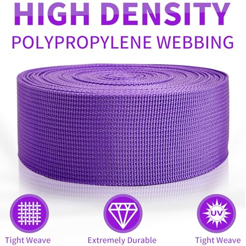 2" Purple Wide Webbing Straps 12yd for Lawn Chair,Bag &Sewing - color: Purple 18