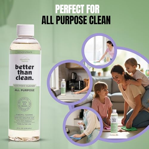 Unscented All Purpose Cleaner Concentrate - Plant-Based, Non-Toxic, Multi-Surface, Fragrance Free Cleaning Products - Pet Safe Cleaner - 8oz Makes 4 Bottles - style: Concentrate
