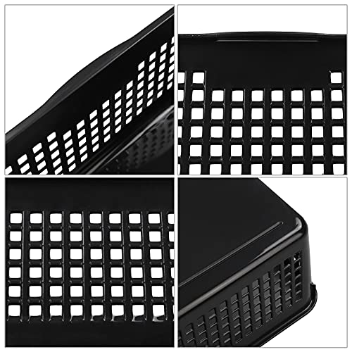 6 Pack Plastic A4 Letter Baskets, Black Office Basket Trays