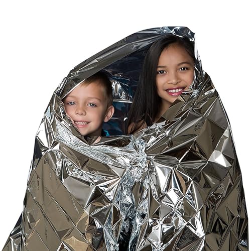 Emergency Foil Blanket 25 Pack Survival Thermal Mylar Blankets - color: Silver (25 Pack)
