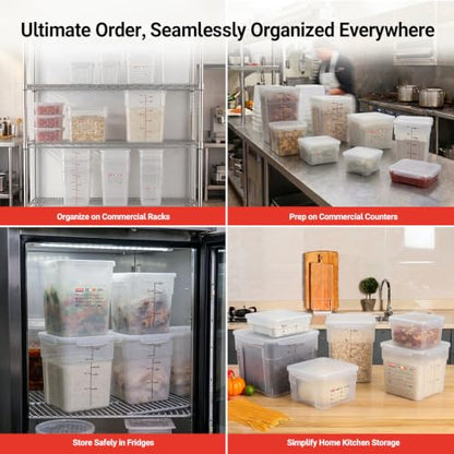 2 Pack 2 QT Commercial Airtight Food Storage Containers, BPA-Free Translucent Polypropylene, Stackable Ingredient Bin for Prep & Nuts, Shallow Model - size: 2 X 2.0(QT)-Shallow