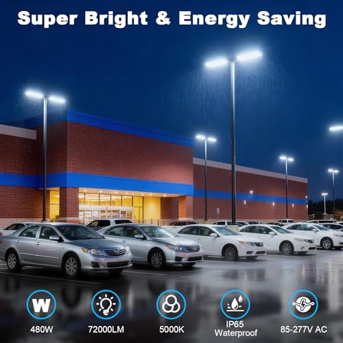 480W Parking Lot Light Slip Fitter Mount Dusk to Dawn 2 Pack - size: 480W/Slip Fitter/2PC