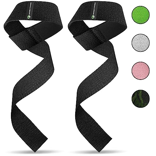 Lifting Straps for Weightlifting, Padded Wrist Support Wraps, 2 Pack - color: Black