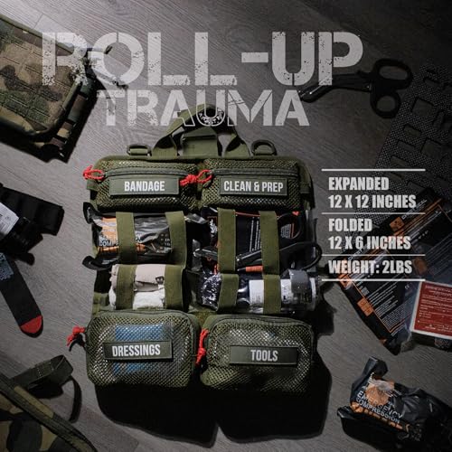 EVERLIT Roll Up Trauma First Aid Kit with CAT Tourniquet-Tactical IFAK Emergency Medical Kit for Outdoor, Vehicle & Home Preparedness-Quick Release Molle Bag for First Responders (Coyote Brown) - color: Coyote Brown