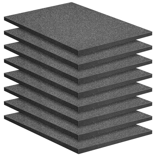 8 Pcs Polyurethane Foam Sheet, 16x12x1 in Cuttable Foam Inserts for Cases - size: 16 x 12 x 1 Inch