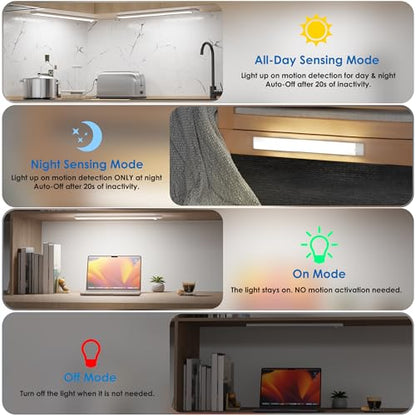 15.9 inch Motion Sensor Under Cabinet Lights, Cool White, 2-Pack - color: Cool White, size: 15.9 inch