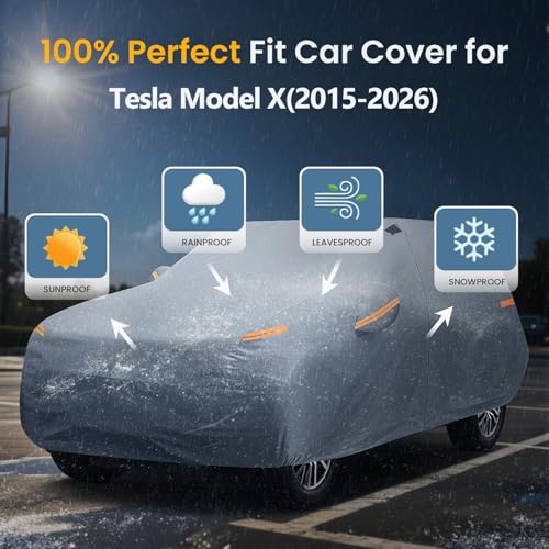 Waterproof Rivian R1S 2026 Car Cover with Breathable Vents, [2026 Upgrade] Premium Covers with Cotton Liner and Zipper Door,Sun Rain Snow Dust Uv Protection.(Gift with Towel Storage Bag) - size: Custom fit Rivian R1S