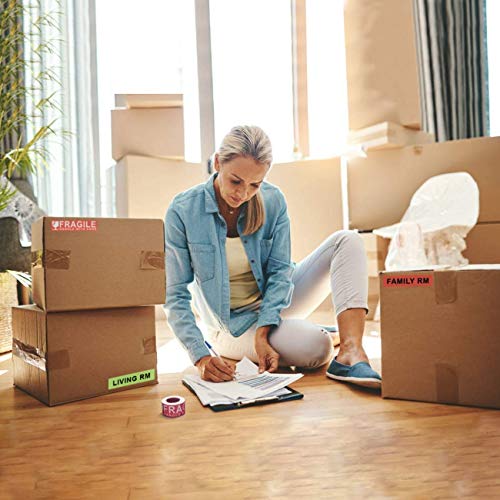960 Count Moving Labels 14 Different Living Spaces with Fragile Stickers and Blank White Label Home Moving Color Coding Labels Moving Sticker for Storaging Packing Moving (16Rolls, 60/Roll) - color: Moving