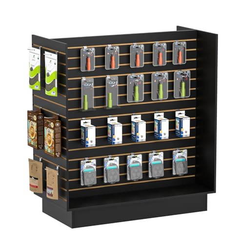 49.5”W x 24”D x 54”H - Retail Slat wall Gondola Display with 3” Slatwall Units，Black Versatile H-Unit Slatwall Display Stand - color: Black