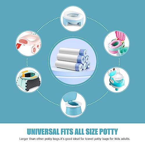 Portable Travel Potty Chair Liners Bags with Drawstring 90 PCS (18×20 INCH) - color: White