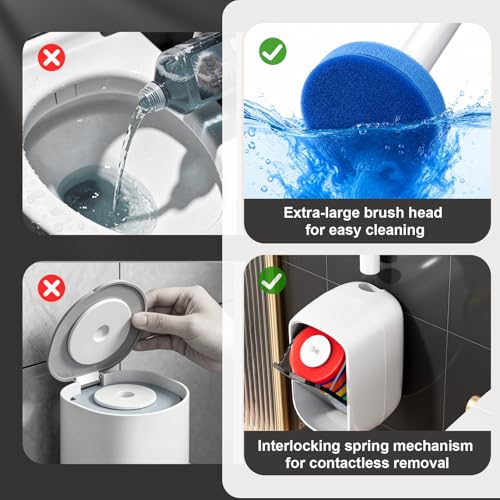 MOPUP Disposable Toilet Brush Set, 35 Refills