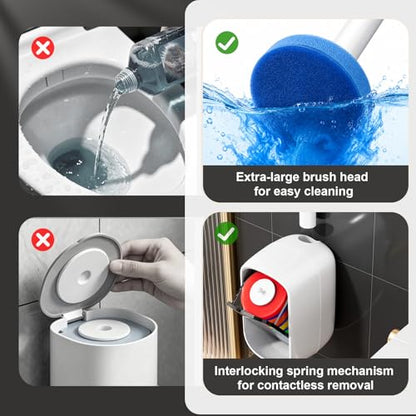 MOPUP Disposable Toilet Brush Set, 35 Refills