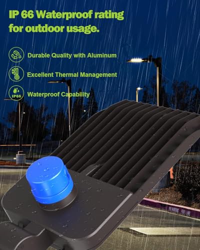 YXL LED Parking Lot Light, 200W Light with Dusk to Dawn Photocell, 28000LM 5000K, Slipfitter Mount, IP65 Waterproof, LED Area Light for Parking Lot, Driveway, Street, Yard and Stadium, 3 Pack - size: 200W Slipfitter 3Pack