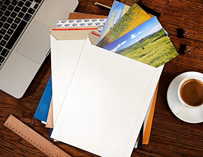 ValBox 9x11.5 Self Seal Photo Document Mailers 25 Pack Stay Flat White Cardboard Envelopes, 9.25 x 11.75 Inches - color: White