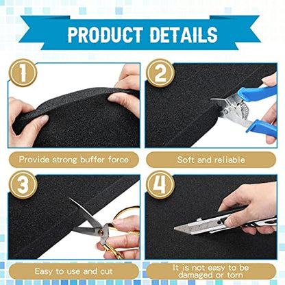 Outus 4 Pcs Polyethylene Foam, 16 x 12 x 1.5", Black - color: Black, size: 16 x 12 x 1.5 Inch