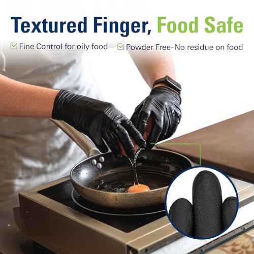 SWIFTLITE Black Nitrile Gloves Disposable Latex Free, Food Safe - color: 05-black(small 300)